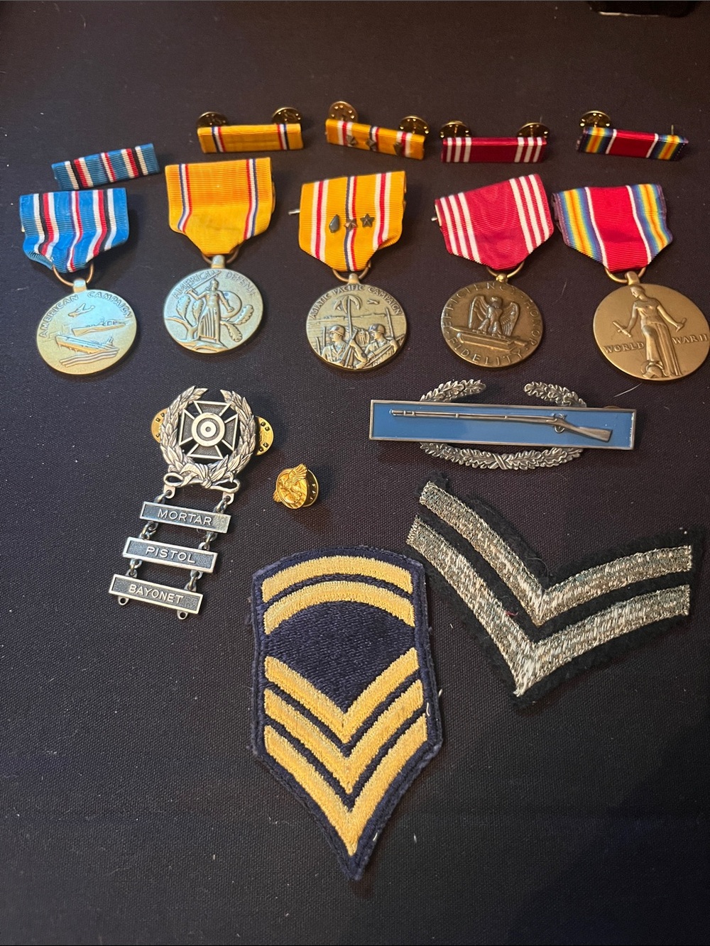 Vintage World War II Military Badge Lot 15 Pieces